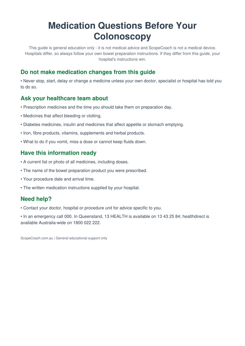 Medication questions guide preview